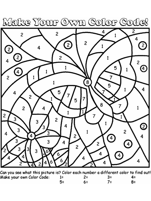 Butterfly Color By Number Coloring Page Crayola